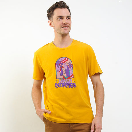 Hush Puppies Pakaian Pria T Shirt Gammal In Mustard