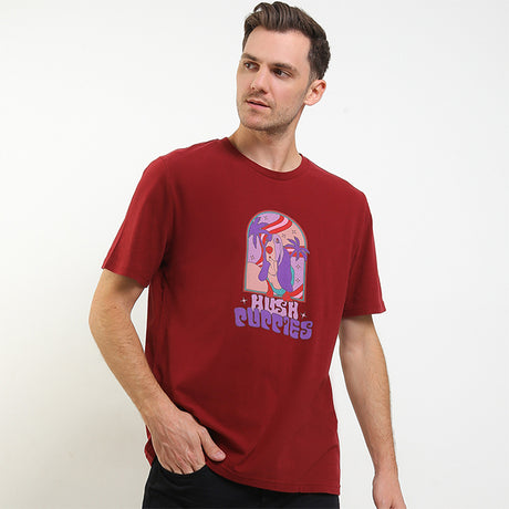 Hush Puppies Pakaian Pria T Shirt Gammal In Red