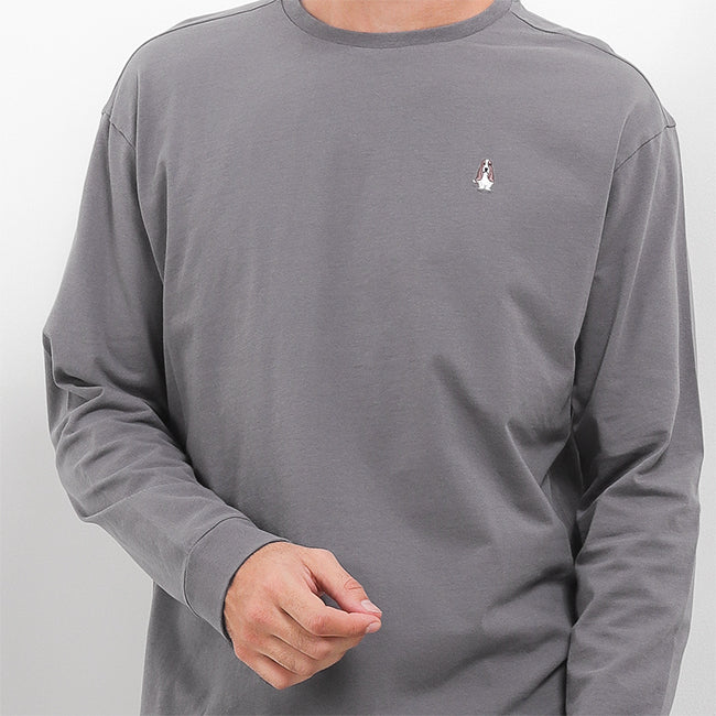 Hush Puppies Pakaian Pria Sweater Leonardo In Dark Grey