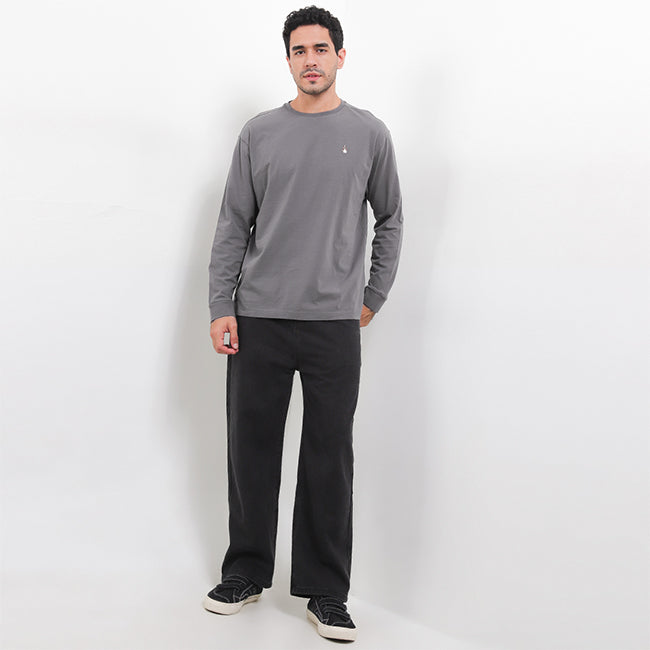 Hush Puppies Pakaian Pria Sweater Leonardo In Dark Grey
