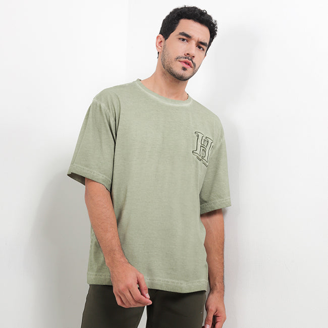 Hush Puppies Pakaian Pria T Shirt Platt In Olive