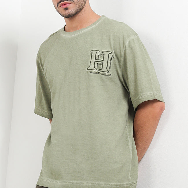 Hush Puppies Pakaian Pria T Shirt Platt In Olive