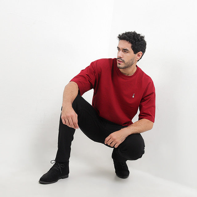 Hush Puppies Pakaian Pria T Shirt Emmit In Maroon