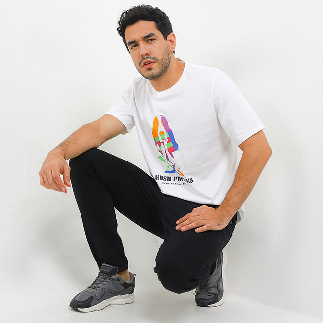 Hush Puppies Pakaian Pria T Shirt Kylian In White