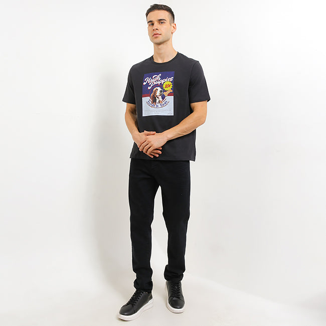 Hush Puppies Pakaian Pria T Shirt 90S Biscuit In Black