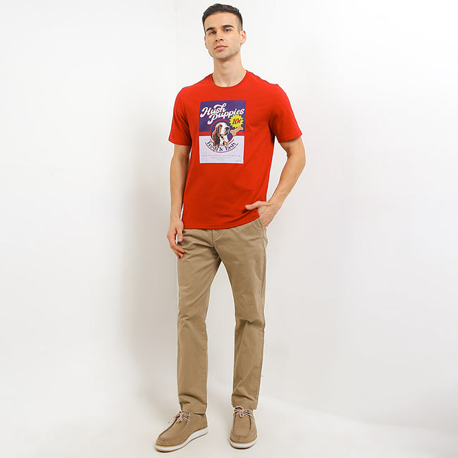 Hush Puppies Pakaian Pria T Shirt 90S Biscuit In Red