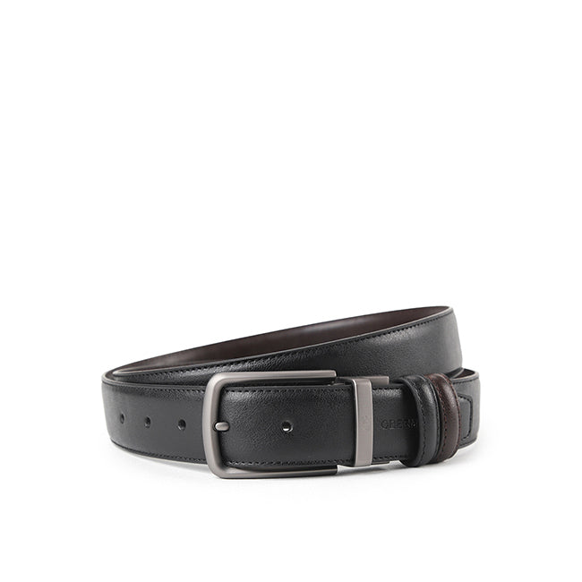 Obermain Men Belt Faris Pin Clip Reversible In Black/Brown