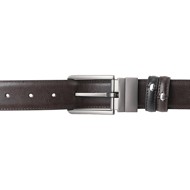 Obermain Men Belt Faris Pin Clip Reversible In Black/Brown