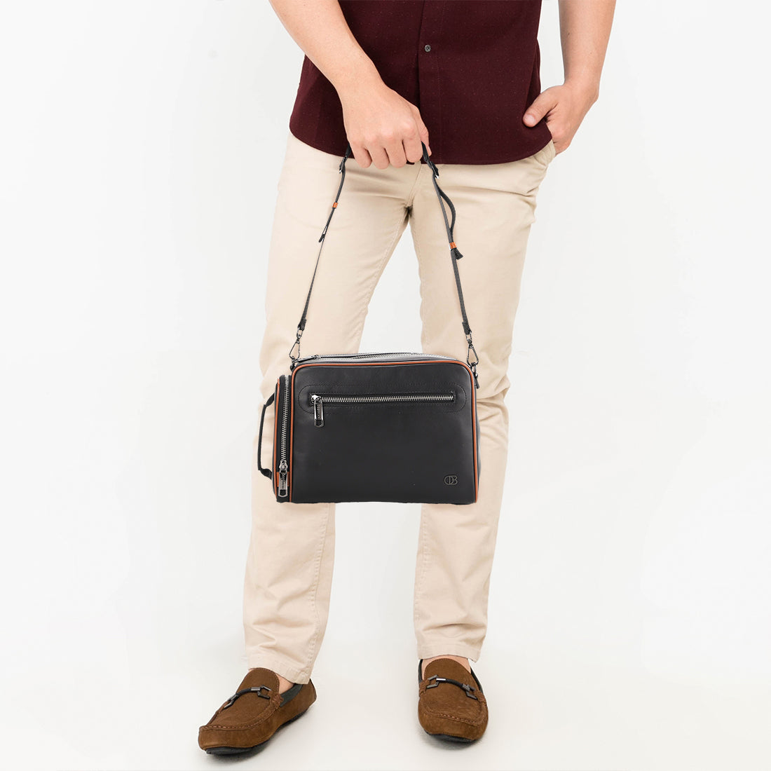 Obermain Tas Pria Lay Crossbody Bag-L In Black