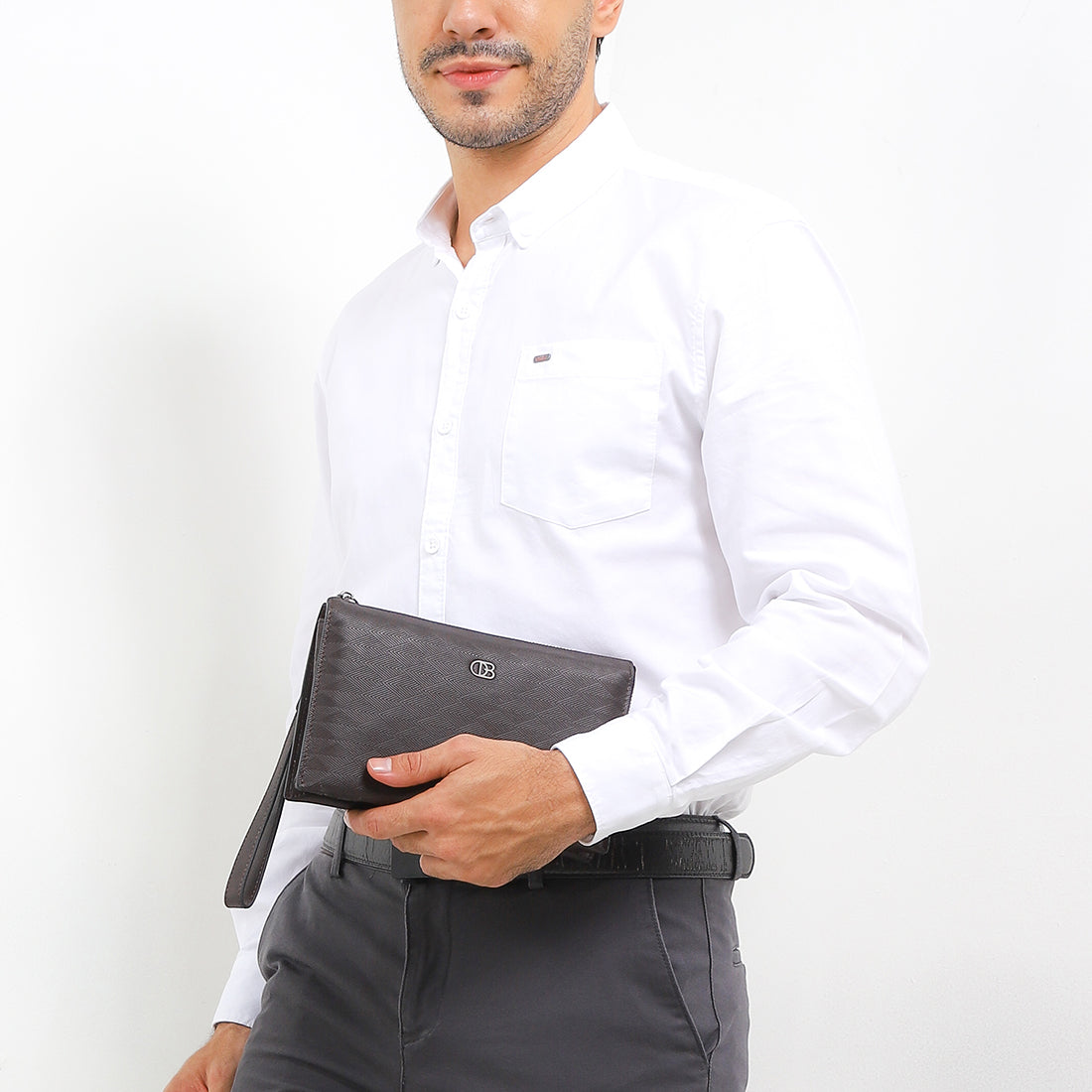 Obermain Tas Pria Kim Clutch-L In Brown