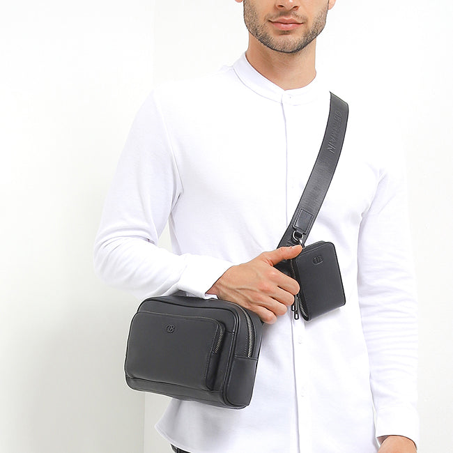 Obermain Tas Pria Roy Crossbody Bag-L In Black