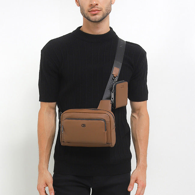 Obermain Tas Pria Roy Crossbody Bag-L In Tan