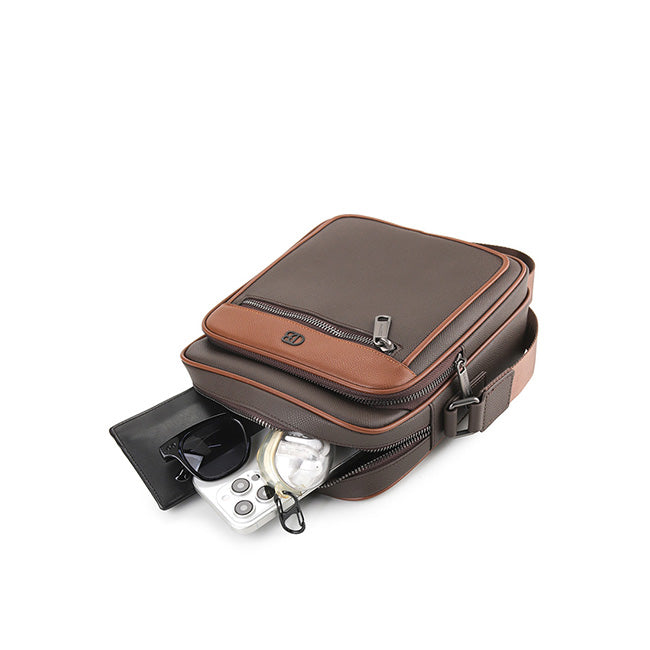 Obermain Men Darius Sling Bag-L In Brown