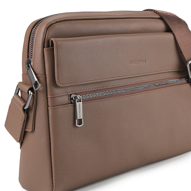 Obermain Men Dutch Messenger Bag-L In Brown