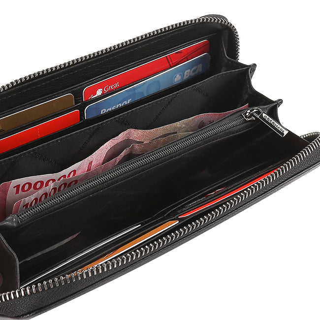 Obermain Aksesoris Unisex Long Wallet Naj Long Zip Wallet - Rfid In Black