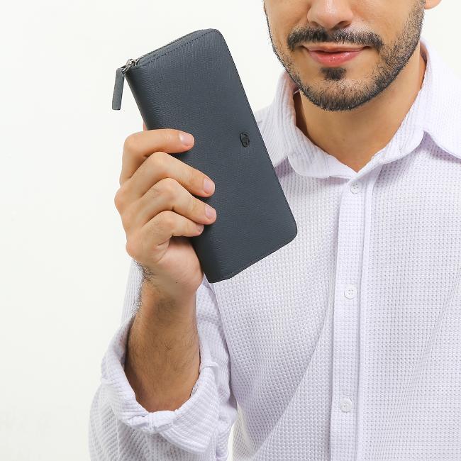 Obermain Aksesoris Pria Long Wallet Travis Long Zip Wl-Rfid In Navy