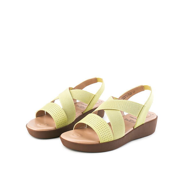 Obermain Sandal Wanita Wedges Newlyn Ferlin In Yellow
