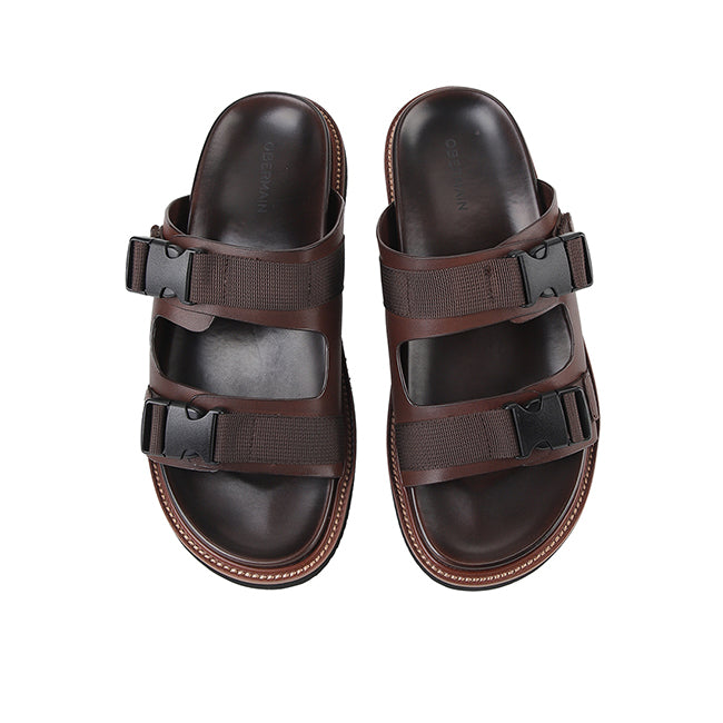 Obermain Men Sandals Fredy Scott In Dark Brown