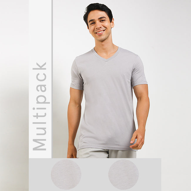 V Neck Bamboo In Gray-OMW22025GY