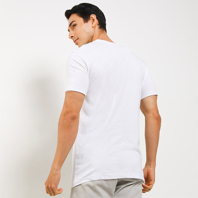 V Neck Bamboo In White-OMW22025WH