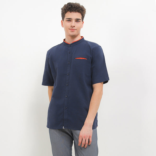 Obermain Pakaian Pria Shirt Ernest In Navy