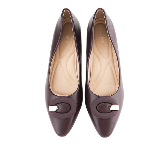 Playboy Sepatu Wanita Wedges Wina In Burgundy