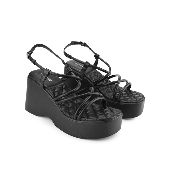 Playboy Sandal Wanita Wedges Karin In Black