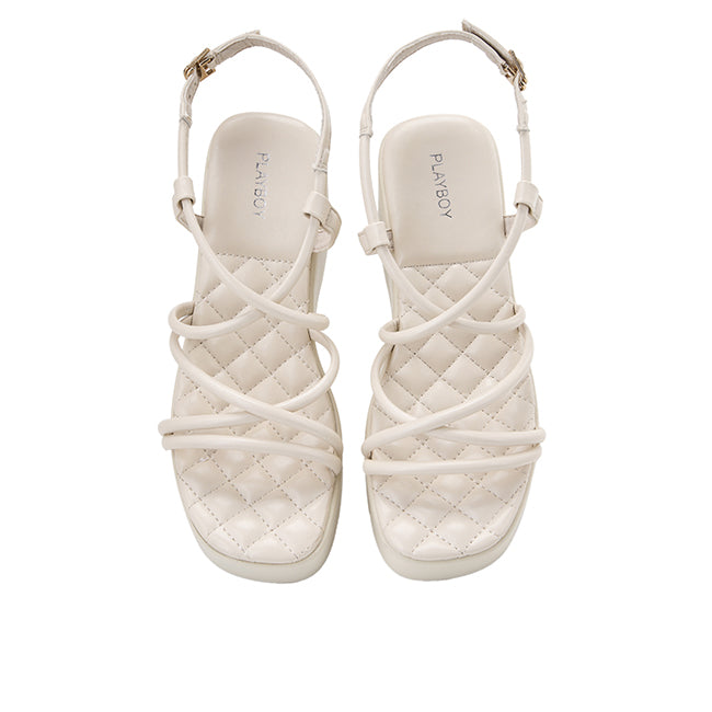 Playboy Sandal Wanita Wedges Karin In Off White