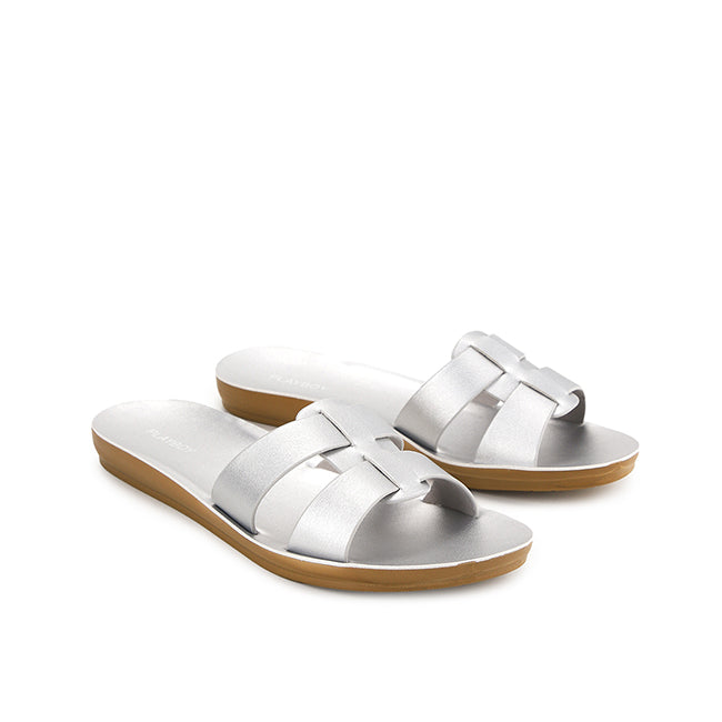 Playboy Sandal Wanita Flats Selena In Silver
