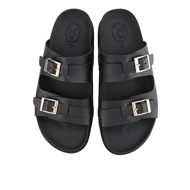 Playboy Sandal Wanita Straps Kinza In Black