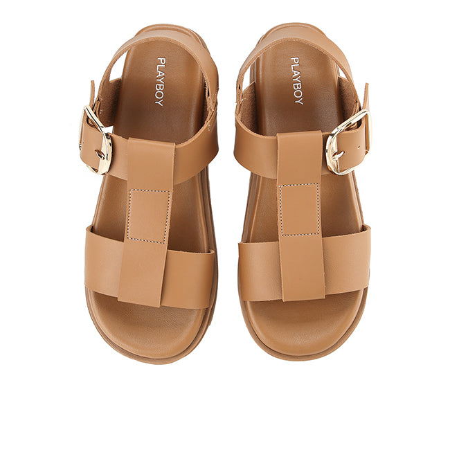 Playboy Sandal Wanita Sling Back Tania In Tan