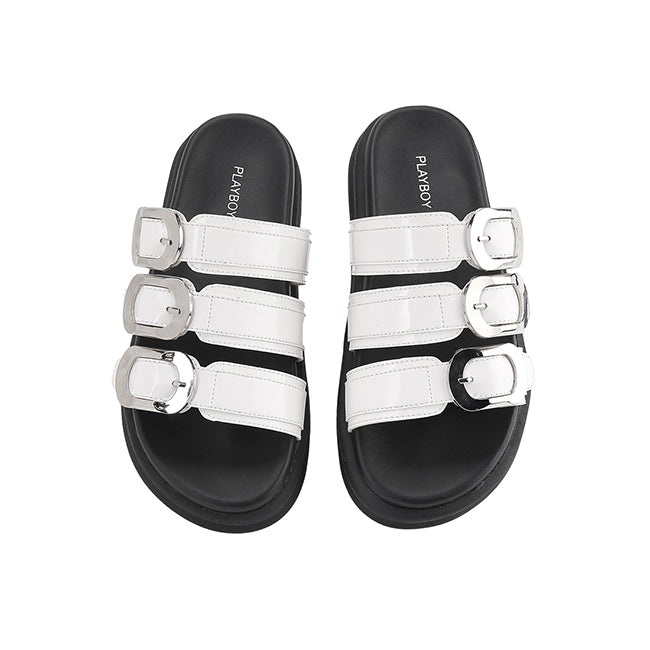 Playboy Sandal Wanita Straps Mauly In White