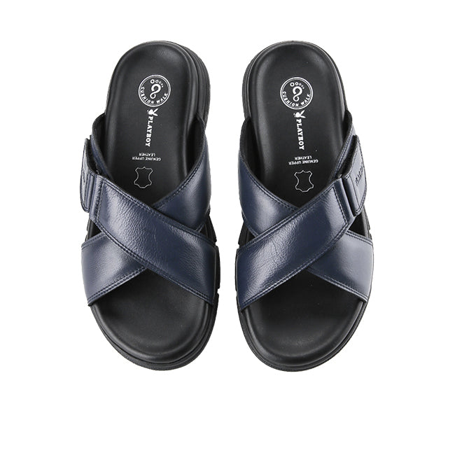 Playboy Sandal Pria Norwich Cross In Navy 45