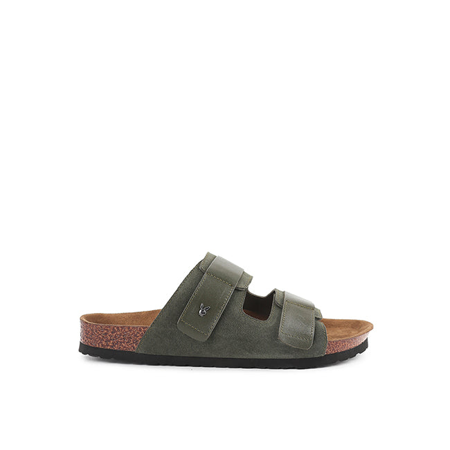 Playboy Sandal Pria Zanxa Double Strap In Olive