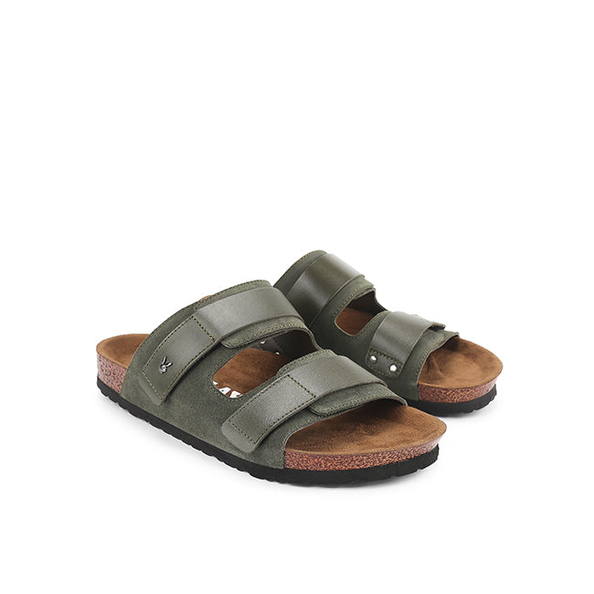 Playboy Sandal Pria Zanxa Double Strap In Olive
