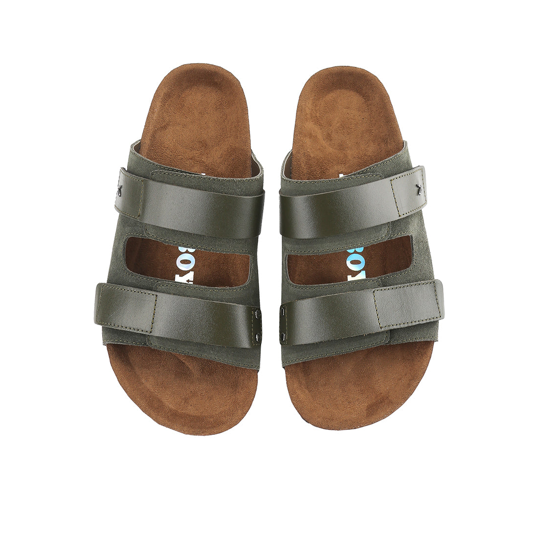 Playboy Sandal Pria Zanxa Double Strap In Olive