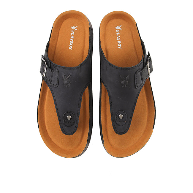 Playboy Sandal Pria Thong Conor In Black