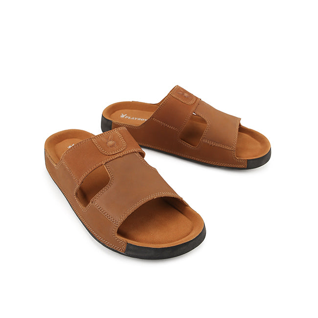 Playboy Sandal Pria Mules Collin In Tan
