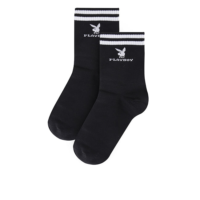 Playboy Men Socks Long 1 In Black/White