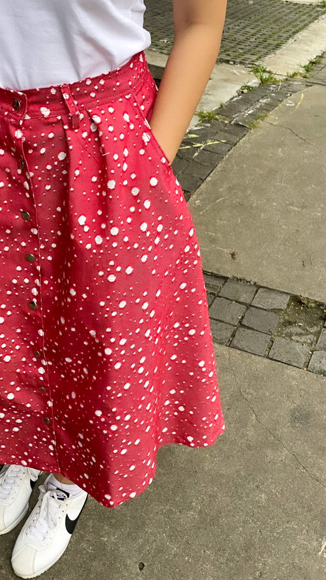 Lorien Midi Skirts - Red