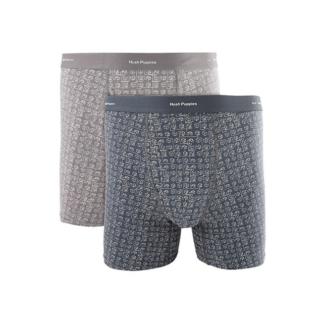 Hush Puppies Pakaian Pria Gio Boxer In Dk Gray / Navy