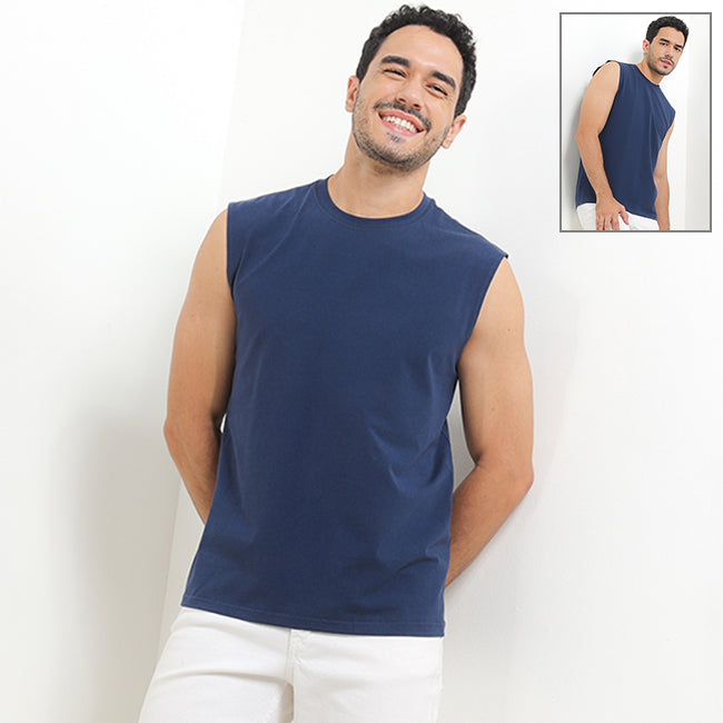 Hush Puppies Pakaian Pria Tank Top Ctnsp2 Muscle In All Navy