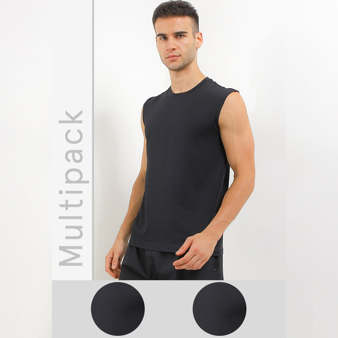 Hush Puppies Pakaian Pria Tank Top Muscle Tee Qd In Black