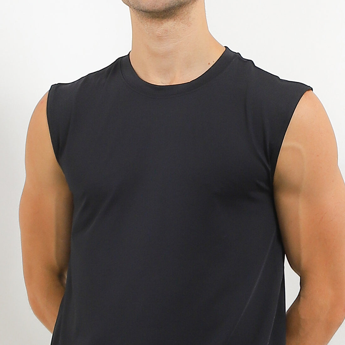 Hush Puppies Pakaian Pria Tank Top Muscle Tee Qd In Black