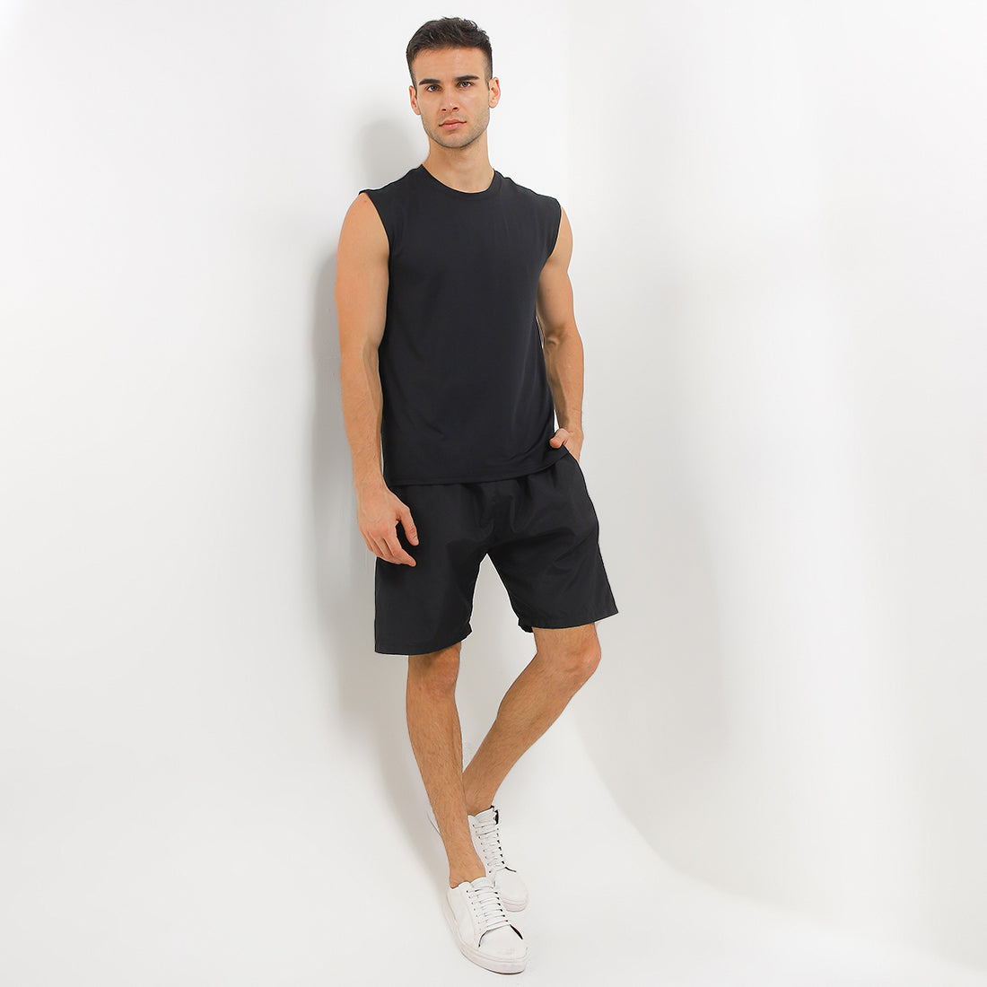 Hush Puppies Pakaian Pria Tank Top Muscle Tee Qd In Black