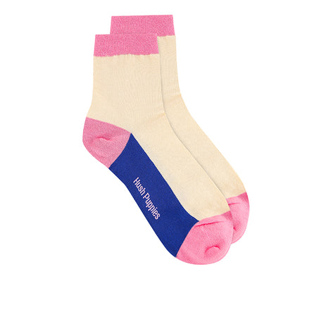 Flynn L Qua Sock In Blue/Dusty Pink