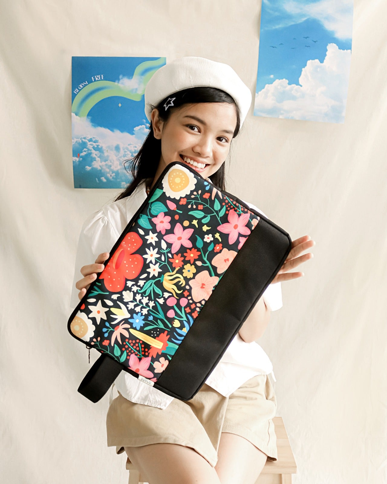 SOVLO Kiara Laptop Sleeve - Case Laptop Kerja KN_Hitam