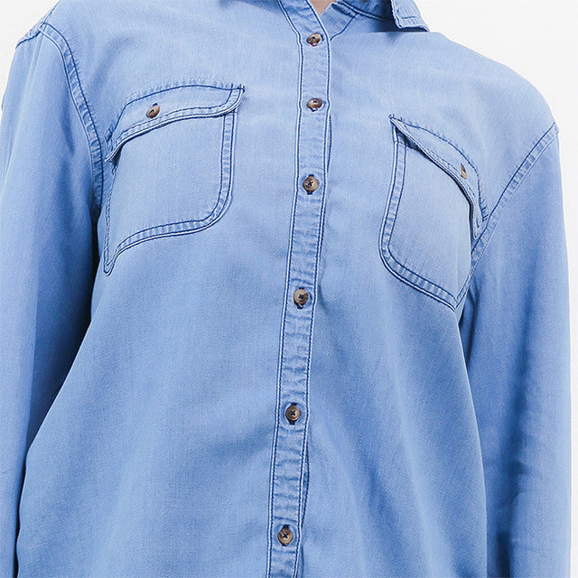 Hush Puppies Pakaian Wanita Denim Animal Fest Slappe In Light Blue