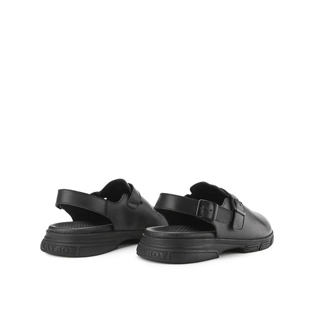 Playboy Sandal Pria Sling Back Jeremy Backstrap Clogs In Black