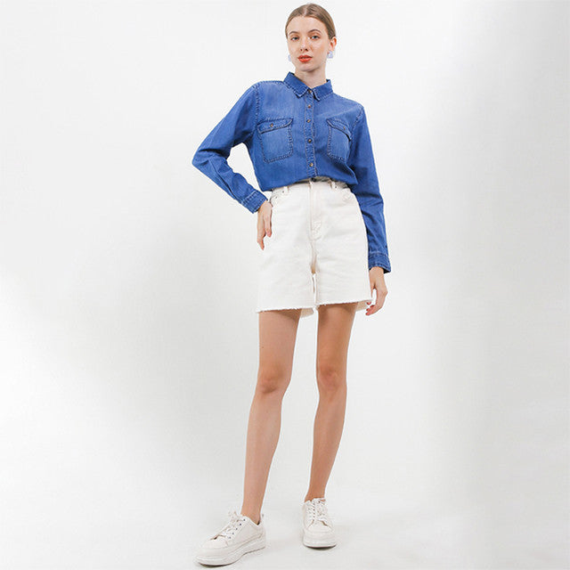 Hush Puppies Pakaian Wanita Denim Animal Fest Slappe In Medium Blue